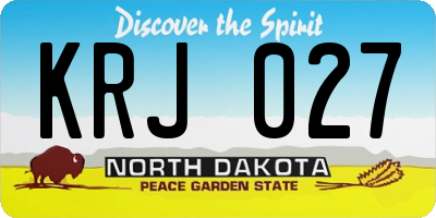 ND license plate KRJ027