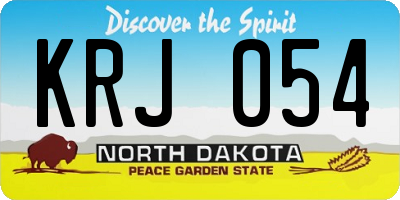 ND license plate KRJ054