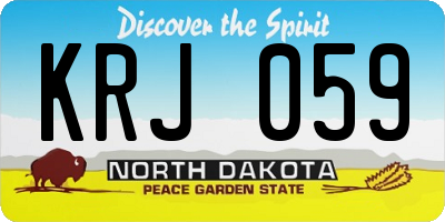 ND license plate KRJ059