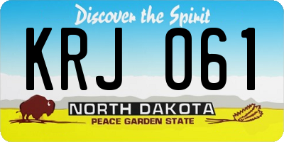 ND license plate KRJ061
