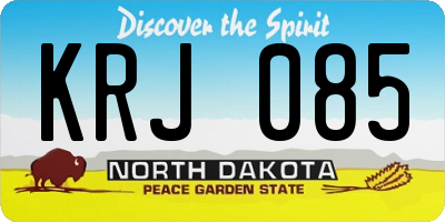 ND license plate KRJ085