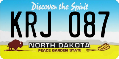 ND license plate KRJ087
