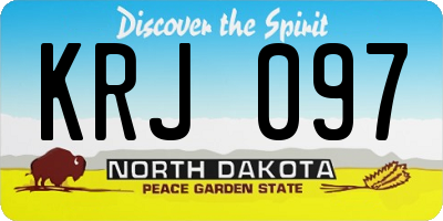 ND license plate KRJ097