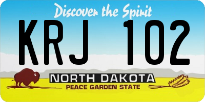 ND license plate KRJ102