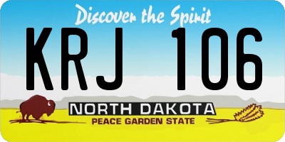 ND license plate KRJ106