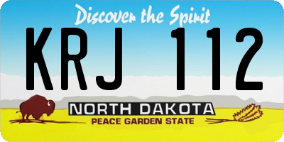 ND license plate KRJ112