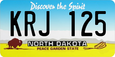 ND license plate KRJ125