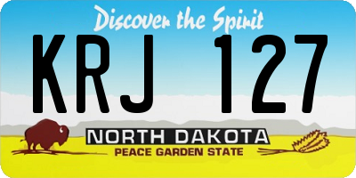ND license plate KRJ127