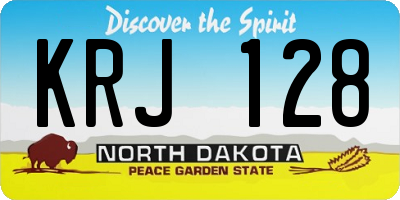 ND license plate KRJ128