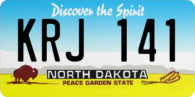 ND license plate KRJ141