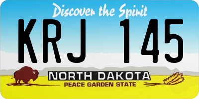 ND license plate KRJ145