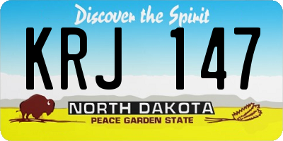 ND license plate KRJ147