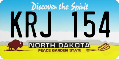 ND license plate KRJ154