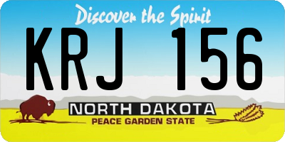ND license plate KRJ156
