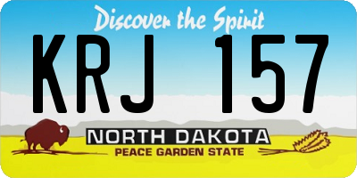 ND license plate KRJ157