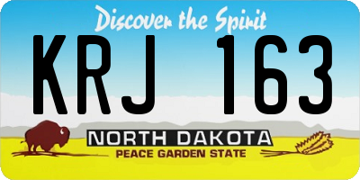 ND license plate KRJ163