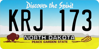 ND license plate KRJ173