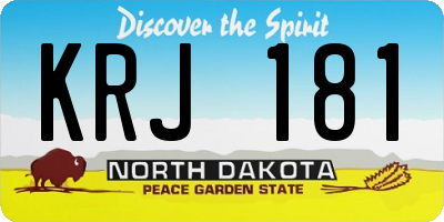 ND license plate KRJ181