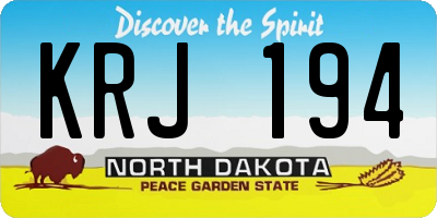 ND license plate KRJ194