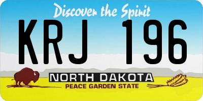 ND license plate KRJ196
