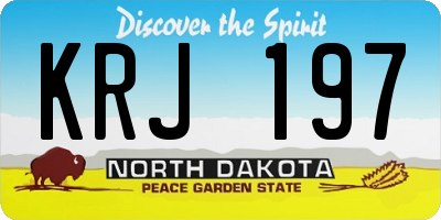 ND license plate KRJ197
