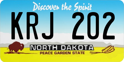 ND license plate KRJ202