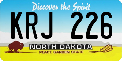 ND license plate KRJ226