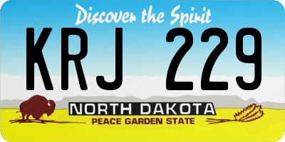 ND license plate KRJ229
