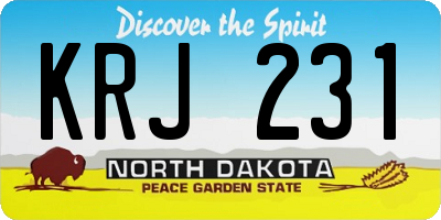 ND license plate KRJ231