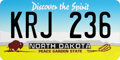 ND license plate KRJ236
