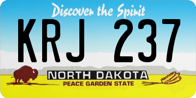 ND license plate KRJ237