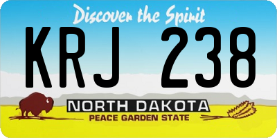 ND license plate KRJ238