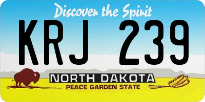 ND license plate KRJ239