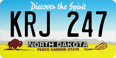 ND license plate KRJ247