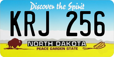 ND license plate KRJ256