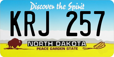 ND license plate KRJ257