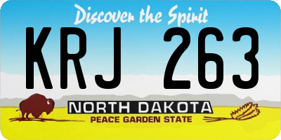 ND license plate KRJ263