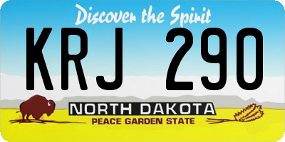 ND license plate KRJ290