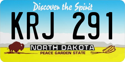 ND license plate KRJ291