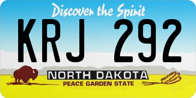ND license plate KRJ292