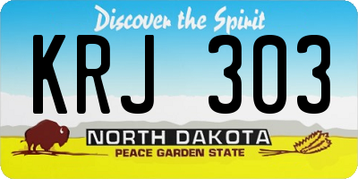 ND license plate KRJ303