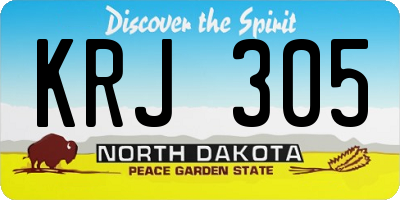 ND license plate KRJ305