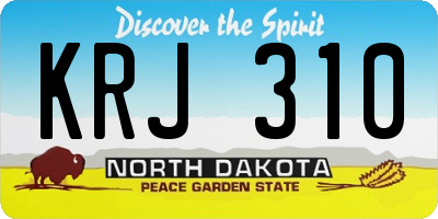 ND license plate KRJ310