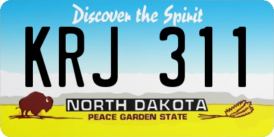 ND license plate KRJ311