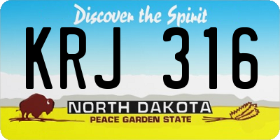 ND license plate KRJ316