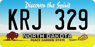 ND license plate KRJ329