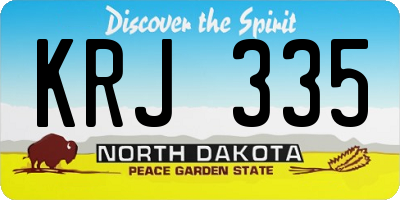 ND license plate KRJ335