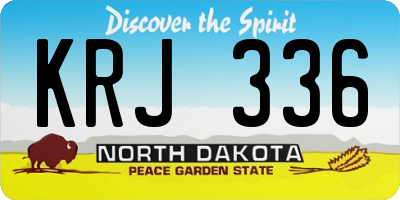 ND license plate KRJ336