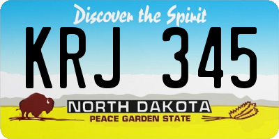 ND license plate KRJ345