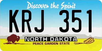 ND license plate KRJ351
